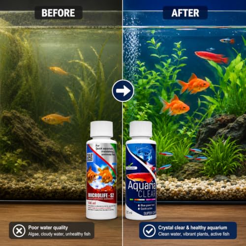 Image of Aquatic Remedies (Pack of 2) Aquarium Water Conditioner Combo (Aquaria Clear-120ml & Microlife-100ml) for Pure Aquarium Water