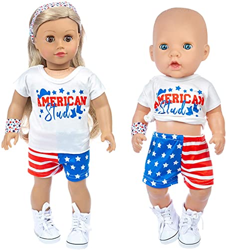 ZITA ELEMENT 7 Stück Puppenkleidung für Neugeborene Babypuppe 43-46cm Süße Spielzeuge Puppenbekleidung – Bild 8