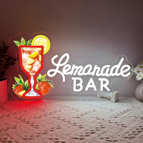 Image of Lemonade Neon Sign,Lemonade Bar Led Neon Signs Wall Decor, Cocktail Bar Drinks Neon Signs for Business Art Wall,Restaurant,Shop,Pub, Night Club, Man Cave Decoration