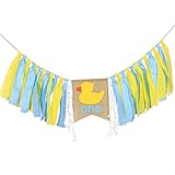 High Chair Banner For 1st Birthday - First Birthday Decorations For Photo Booth Props, Birthday Souvenir and Gifts For Kids, Best Party Supplies (DUCK)
