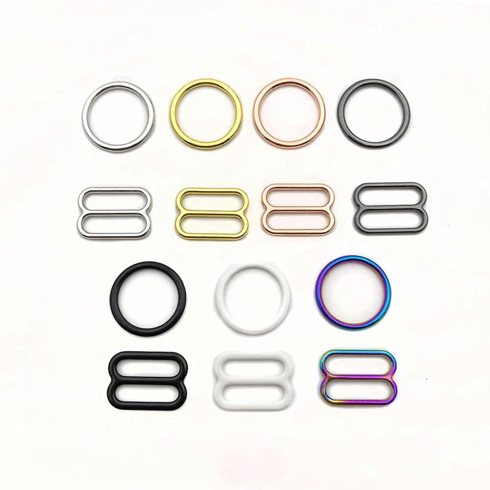 RAEF 15 sets/lot (30 pcs) bra rings and sliders strap adjusters buckles 6 color underwear adjustment accessories