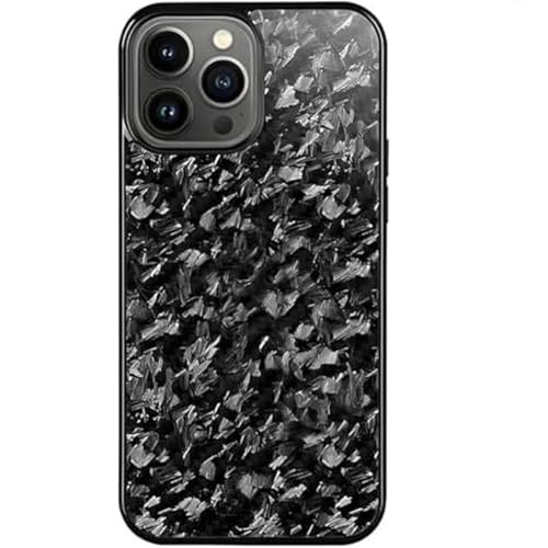 Forged Carbon Fiber Phone Case, 2025 New Carbon Fiber Phone Case for iPhone 16 15 14 13 12 Pro Max (Black,15)