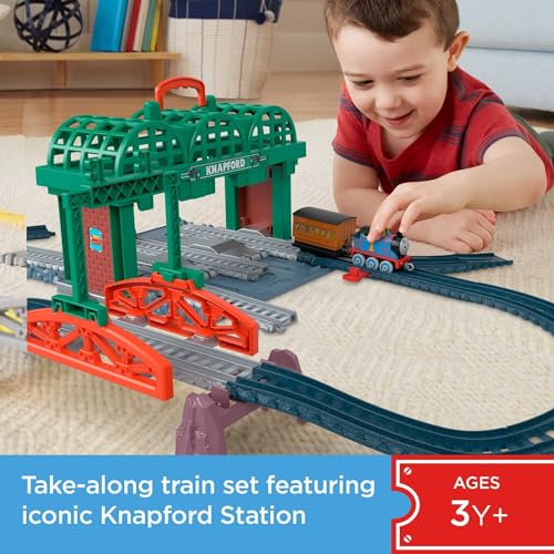 Thomas & Friends HGX63 Diecast Toy Train & Track Set Knapford Station 2-In-1 Playset & Storage Case thumb #1