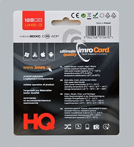 IMRO Card Micro SDXC U-3 MICROSD10/128G UHS-3 ADP