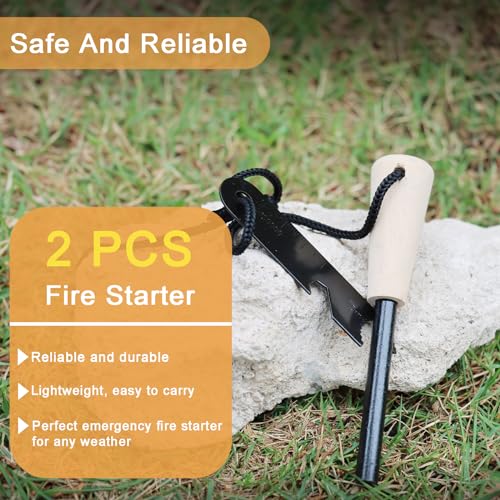 2-Pack-Fire-Starter-Survival-Tool-Flint-and-Steel-with-Ferro-Rods-Fire-Starters-for-CampfiresFire-Steel-with-Paracord-and-Whistle-for-Camping-Hiking-Hunting-Emergency-Rescue