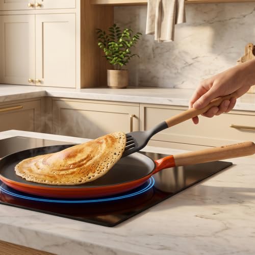 Image of CUMIN CO. Silicone Turner | Non Toxic Heat Resistant Spatula for Cooking and Baking | BPA Free, SGS Certified | Upto 230C | Cookware Friendly |