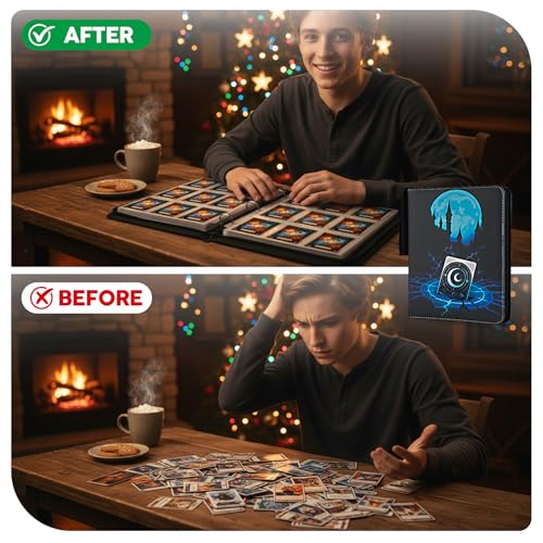 Image of 9 Pocket Card Binder for MTG /YGO /PTCG /Game Cards, Premium Card Collector Book for TCG Players,Toys Gifts for Kids,Holds 720 Cards-Blue