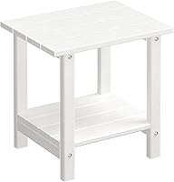 Vista 27 de Mesa auxiliar redonda de 2 niveles para exteriores HDPE Adirondack mesa auxiliar para patio, mesa auxiliar resistente a la intemperie, mesa auxiliar