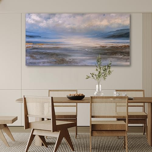 JLXART 海の壁アート 海景画 風景画 壁の装飾 20X40インチ 抽象的な水彩画 ビーチ 波 ポスター リビングルーム 寝室用 [2]