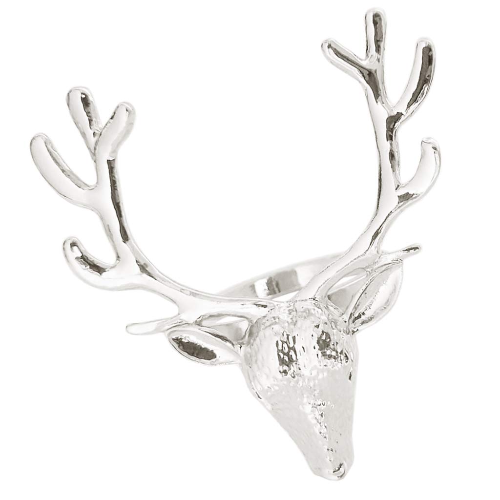 6pcs Serviettenringe Rentier Servietten Ringe Halter für Weihnachten Abendessen Party Tisch Dekoration, Weihnachtsdekorationen, Tischdekorationen, Tischgeschenk, Silber