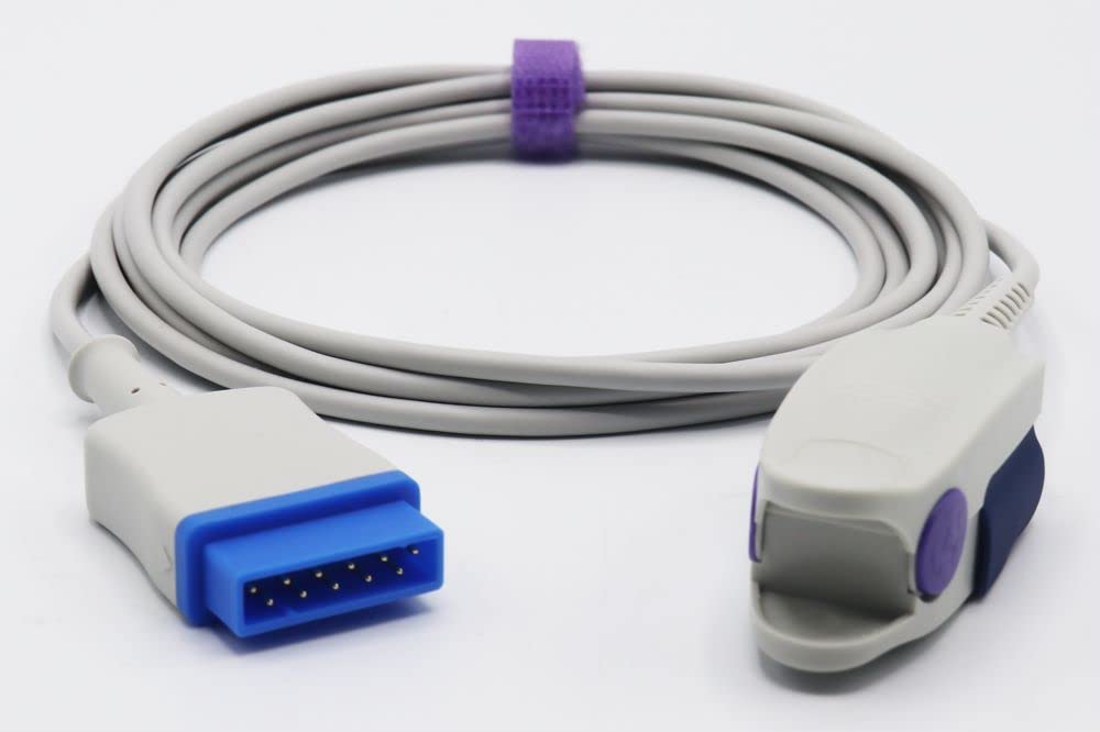 Datex Ohmeda Kompatibel Direct-Connect SpO2 Sensor OXY-F4-GE Fingerclip für Erwachsene, 3 m, 11-poliger Stecker, FDA/CE-geprüft