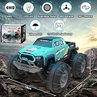 4WD Amphibisches Ferngesteuertes Auto,RC Auto wasserdicht mit Gestensensor,LED Licht & 2 Akkus,Geschenk für Jungen & Mädchen 4-12 Jahre,Spielzeugauto für Sand,Wasser & Gelände,Baustein-kompatibel – Ansicht 7
