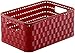 Produktbild Rotho Country Aufbewahrungskiste 4l in Rattan-Optik, Kunststoff (PP) BPA-frei, rot, A6+/4l (23,7 x 15,8 x 10,8 cm)