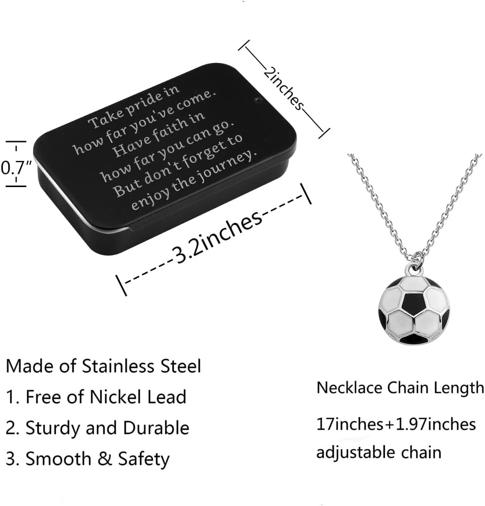 FUSTMW Soccer Necklace Soccer Player Gifts Soccer Ball Necklace Pendant Jewelry Gifts for Soccer Lovers Soccer Team Gift - Image 2