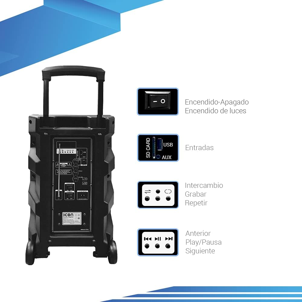 Diagram of ICON speaker controls