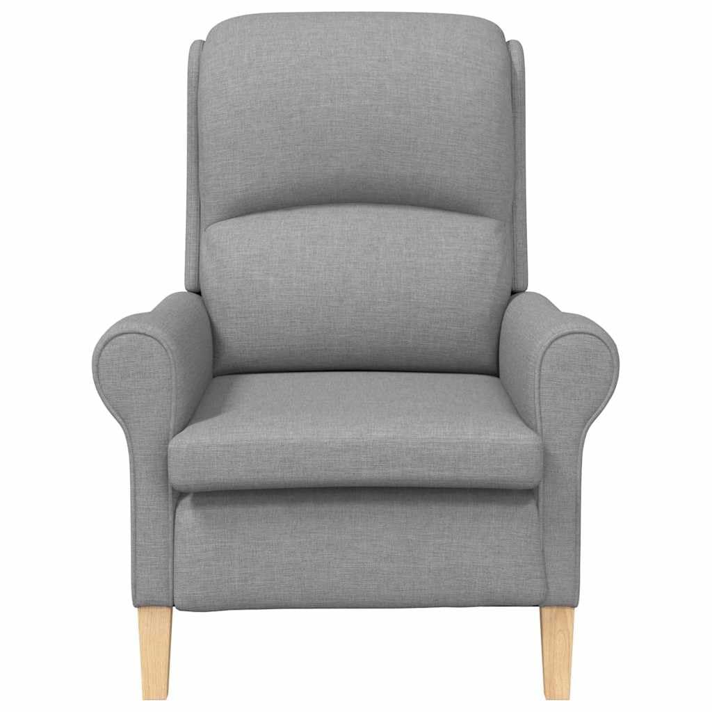 Poltrona Grigio Chiaro Tessuto Moderno Con Telaio Legno Ingegneria E