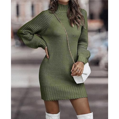Robe en tricot côtelé mi-longue pour éviter le froid au bureau