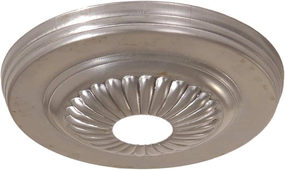 B&P Lamp® Unfinished Steel Ceiling Light Canopy Plate with RoKitte Design, 5 1/4 Inch Diameter