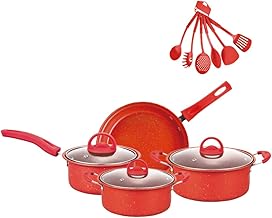 mewmewcat Conjunto de panelas e frigideiras antiaderentes 13 peças conjunto de utensílios de cozinha utensílios de cozinha presentes para amigos e familiares