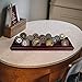 ASmileIndeep Military Challenge Coins Display Holder Solid Wood,Challenge Coin Stand Holds 30 Coins , 4 Row Military Coin Holder Rack for Desk,Challenge Coin Display Case for Collectors, Red