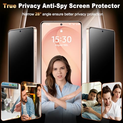 Image of UniqueMe 2 PACK for Samsung Galaxy S26 Matte Privacy Screen Protector | Anti-Glare, Anti-Fingerprint, Fingerprint Unlocking, Easy Installation, Bubble-Free, 9H Hardness, Tempered Glass
