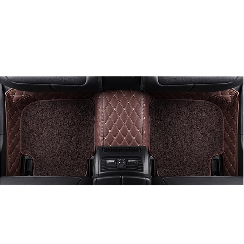 Image of Premium 7D car mat Full Set for Kia Seltos (Model : 2023-2025) || Luxury Leather Double Car Floor Mat Complete Set || 100% Waterproof and Washable Color : Coffee