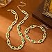 Pikvyo Gold Plated Vintage Bracelet for Women, Retro Chain Bracelet with Green Gemstone, Fashion Jewelry Gift for Her(Green)