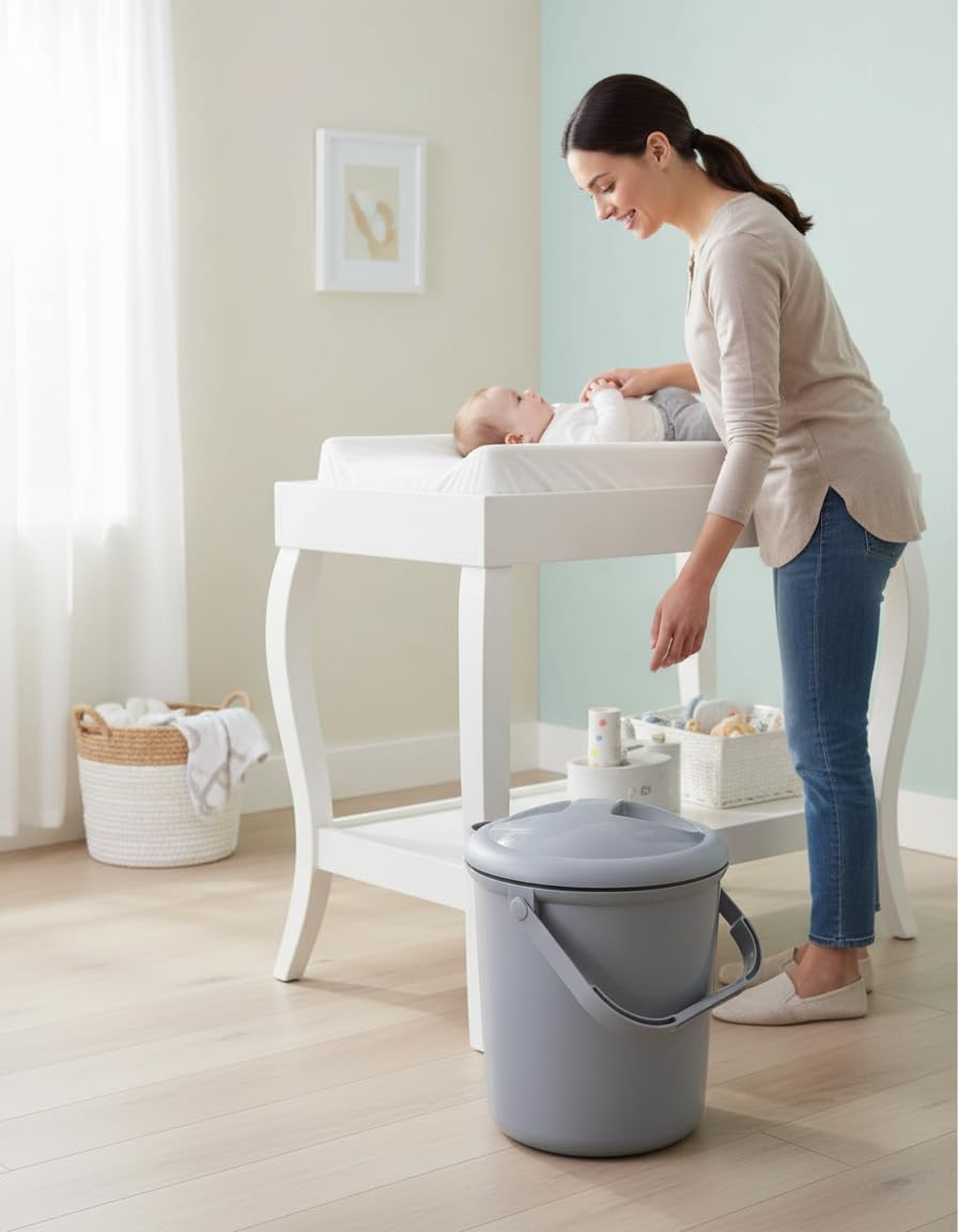 Rotho Babydesign Cubo para Pañales, 10 l, A partir de 0 Meses, Bella Bambina