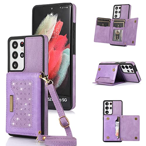 Coque Samsung S21 Ultra violette avec bandoulière pour vos sorties