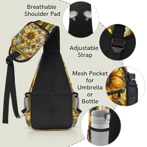 Bolso bandolera unisex con diseño floral miniatura 4