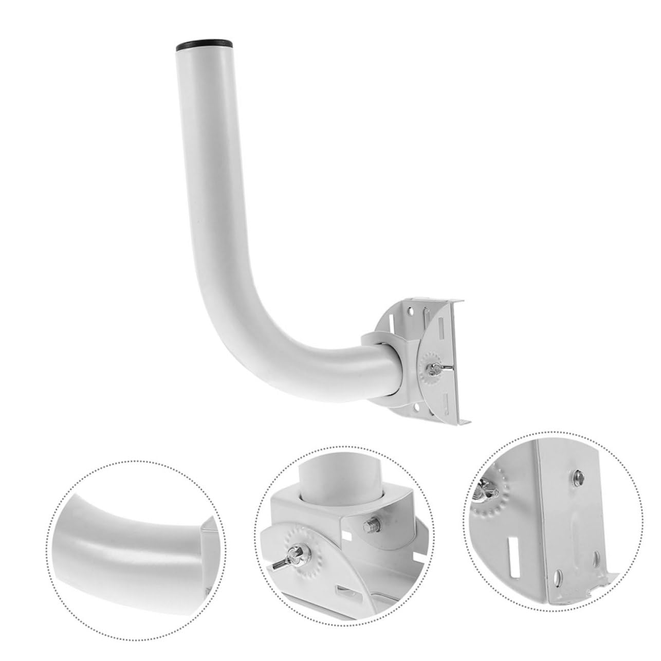 Mât de Fixation D'antenne Réglable en Acier Inoxydable, 2 Pièces | Support Mural Extérieur, Structure Simple et Fiable, Installation Facile, Blanc, pour Antenne et Réseau