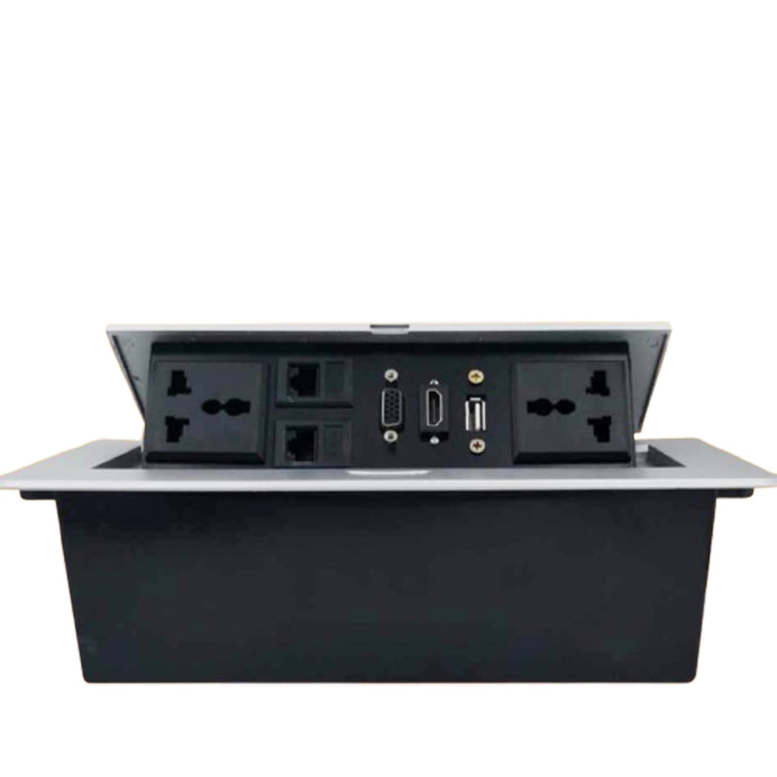 BDAYEK Power strips Multimedia Pop-Up Desktop Socket Hidden Embedded, Hdmi Pop-Up/Embedded Office, Computer(Silver)