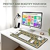 Large Mouse Pad for Desktop, Cute Desk Mat Pad Protector for Work & Gaming, Aesthetic Pretty Anti-Slip Laptop Blotter Cover for Office School Home Supplies, Baroque Bloomfield, 35.4" x 15.7" #5