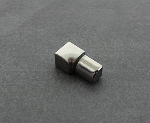 Preisvergleich Produktbild Innenecke für Fliesenschiene, Fliesenprofil, Rundkantenprofil, Edelstahl (V2A) gebürstet, 10 mm Höhe