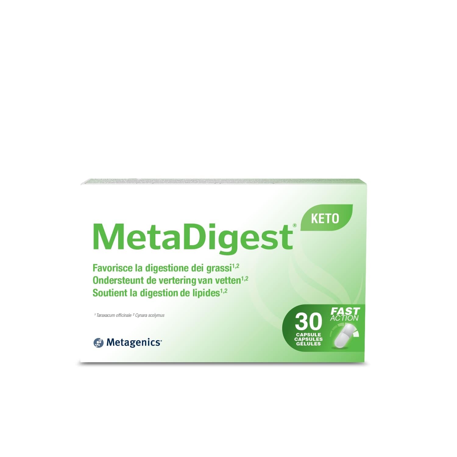 Metagenics Metadigest Keto - Digestione Rapida dei Grassi - Per Dieta Chetogenica - 30 Capsule