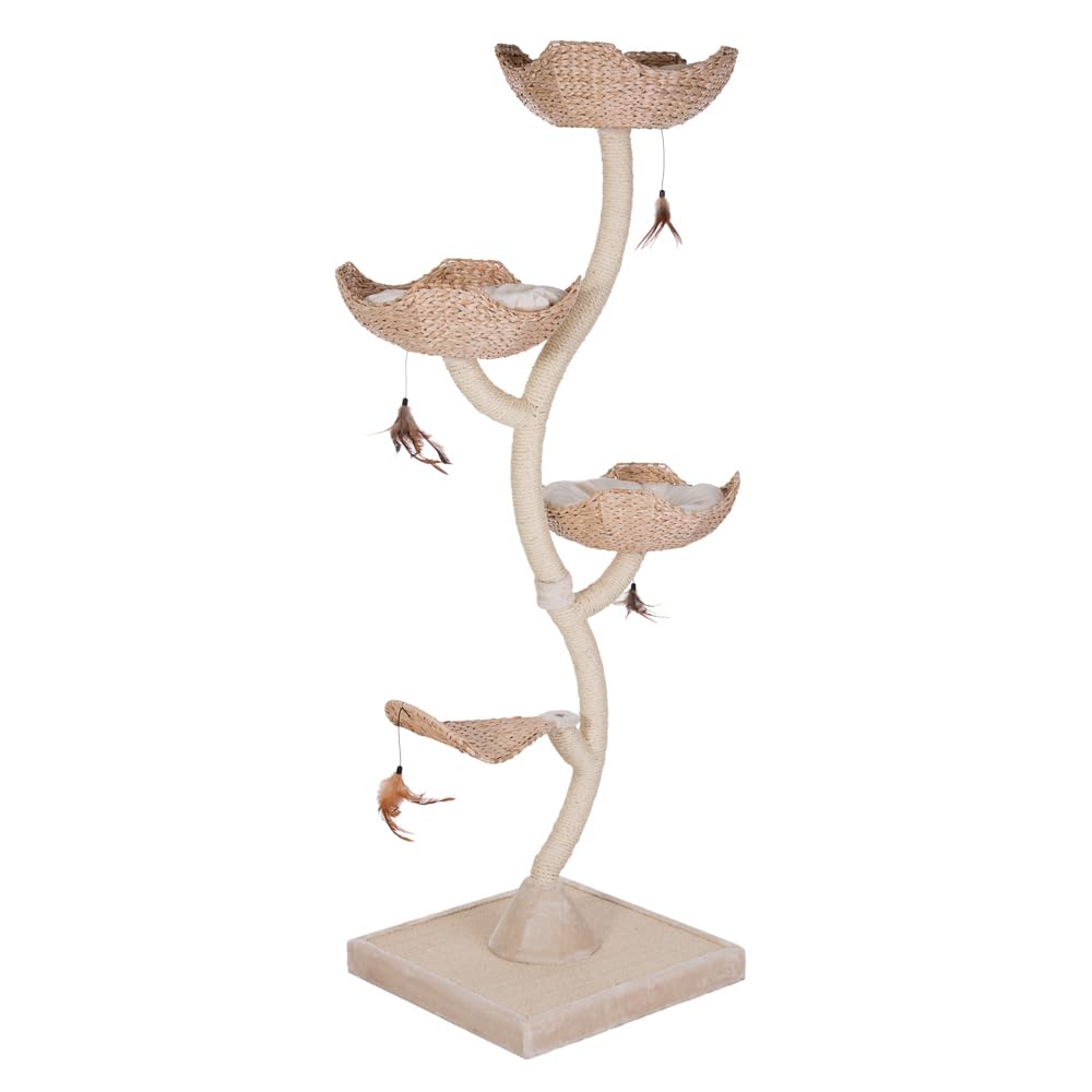 zooplus Kratzbaum Cats Flower XXL | 3 Schlafkrbe mit Wendekissen | inkl.  Katzenspielzeug | robust und standfest | Hhe: ca. 183 cm : Amazon.de:  Haustier