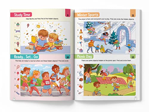 101 Spot the Hidden Objects Activity Book Boost Focus, Visual Discrimination & Observation Skills | Fun and Engaging Puzzles with Thematic Scenes | Ages 4–8 | 2 Hours of Screen-Free Brain-Boosting Fun