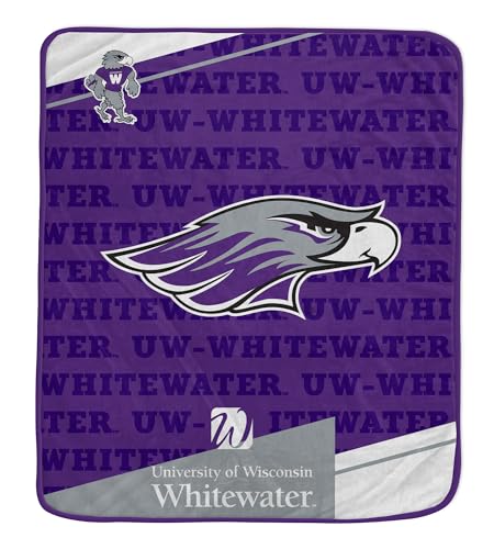 NCAA Wisconsin Whitewater Warhawks Diagonal Ghost Ultra Soft Blanket