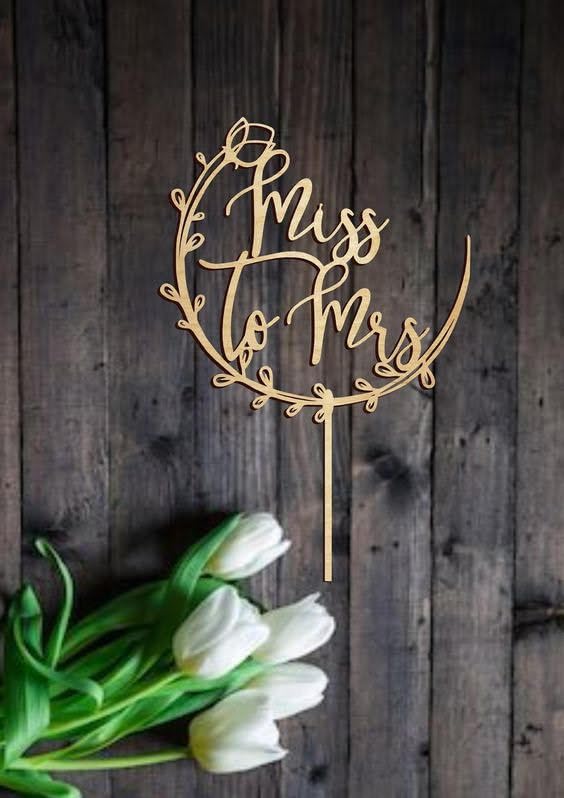 StoneX Jali Creation Miss to Mrs Cake Topper Bridal Shower Decorations Engagement Party Topper Future Mrs Bachelorette Cake Topper Modern Silver Rose Gold