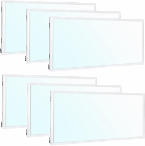 Miniatura 6 de WEIZE (6 Pack 2x4 FT LED Flat Panel Troffer Light, 304050W 3-Wattage Selectable, 5000K Recessed Back-Lit Drop Ceiling Light, 0-10V Dimmable Lay in