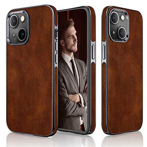 LOHASIC Leather Case for iPhone 14 Luxury PU Leather Premium Business Classic Cover Protective Men Women Phone Cases Cover Compatible with iPhone 14 6.1 2022 5G - Dark Brown