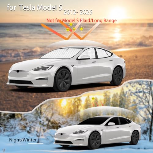 Image of KMF 8pcs Full Window Sun Shade Custom Fit for Tesla Model S 2021-2024 Accessories, Privacy Car Window Covers Sunshade for Windshield Side Rear, UV Block and Blackout for Car Camping /Baby