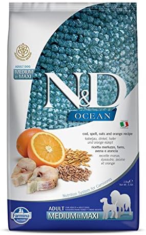 N&D Ocean Dog Codfish, Spelt, Oats and Orange Adult Medium & Maxi 12 kg