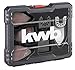 kwb 709890 Multitool Accessories in The 14-Piece Set, CV deam Saw Leaf Ø 32 mm, Grinding Finger with Velcro Liability incl. 12 Velcro Grinding Wheels, 4 x K-40, K-80 u. K-120