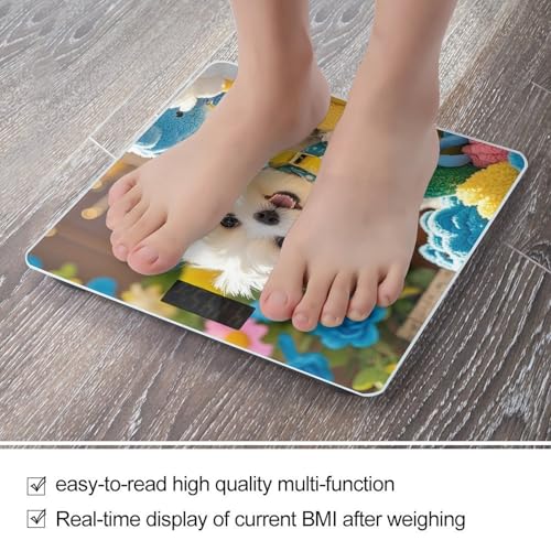Báscula de baño digital diseño cachorro maltés resistente vidrio templado miniatura 5