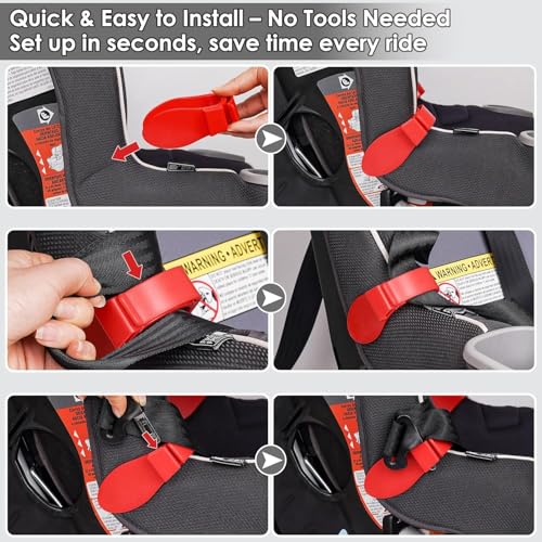 Image of Harness Strap Organizer for Car Seats - Prevents Twisting, Speeds Up Buckling - Original Invention for Infant & Toddler Seats - Clip-On Strap Holder, Universal Fit (Red)