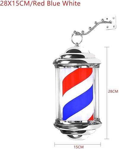 Miniatura 2 de Poste de peluquería impermeable, luz LED, giratorio para peluquería, montaje en pared, ahorro de energía, lámpara de pared estilo retro para