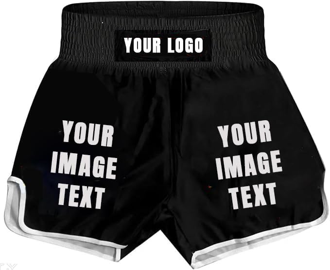 Men's Custom Boxing Shorts - Personalize Your Style Muay Thai Shorts-Classic High-Waisted Design