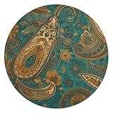 HETVBNS R&e gelbe Paisley-Muster Stranddecke Yoga-Matte Meditation Picknickdecke moderner Boho-Überwurf Decke Mikrofaser Baumwolle Picknicktuch r&er Wandteppich FoHome Decor