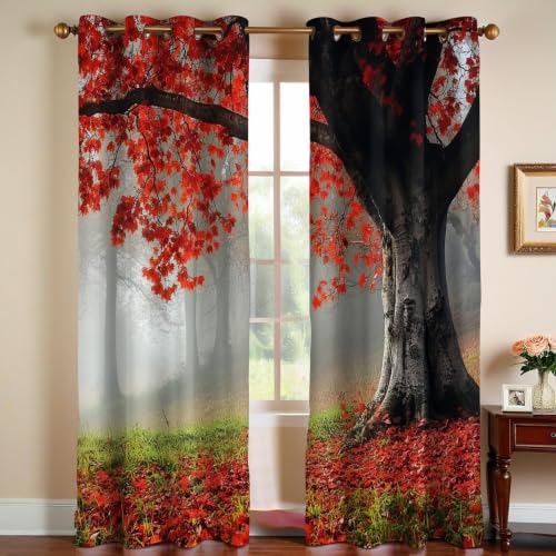 Rideaux occultants forêt d'automne pour la chambre des enfants